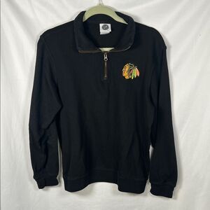 NHL Blackhawks Black Zip-Up Sweater M